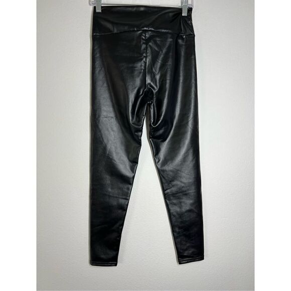 Faux Leather Black Shiny Leggings Size M - Picture 2 of 10